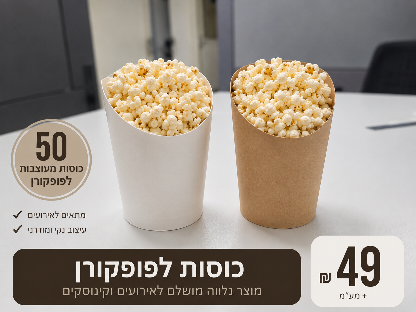 מכונת פופקורן להשכרה - מכונת פופקורן מקצועית לאירועים – תמונה 3