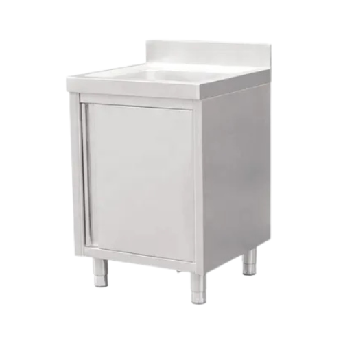 כיור נירוסטה יחיד עם ארון 700x700x850+100