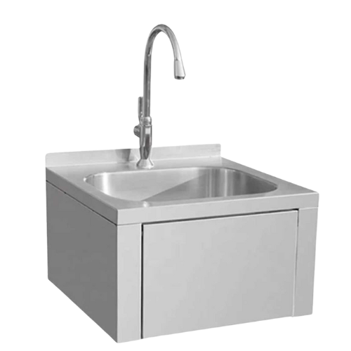 כיור שטיפה מנירוסטה בהפעלה עם הרגל 450x450x270+30